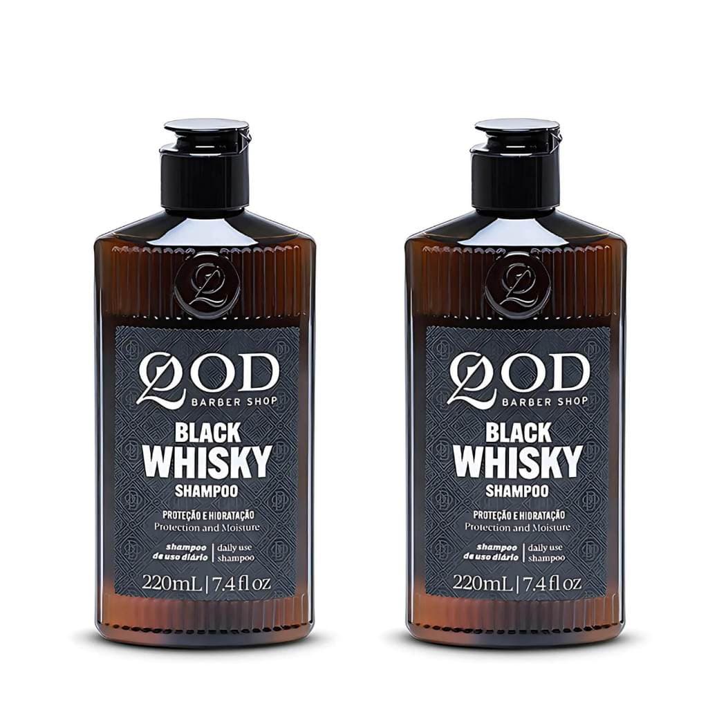 Kit 2 Shampoo para Barba e Cabelo Whiskey 220ml QOD Barber Shop