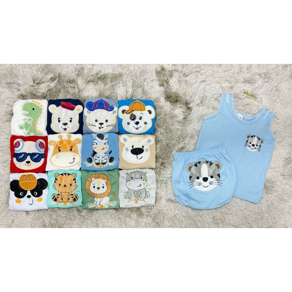 Kit Regata e Tapa-Fralda Bordado 3D Masculino – 2 Peças (RN Baby)