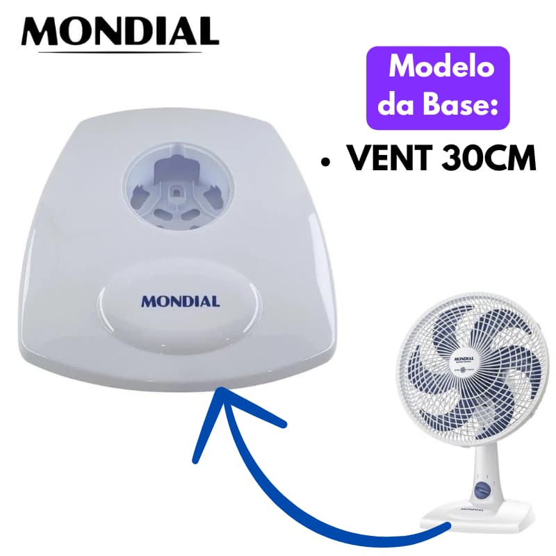 Base Ventilador Mesa Mondial 30cm Nv-15-6p Original Branca