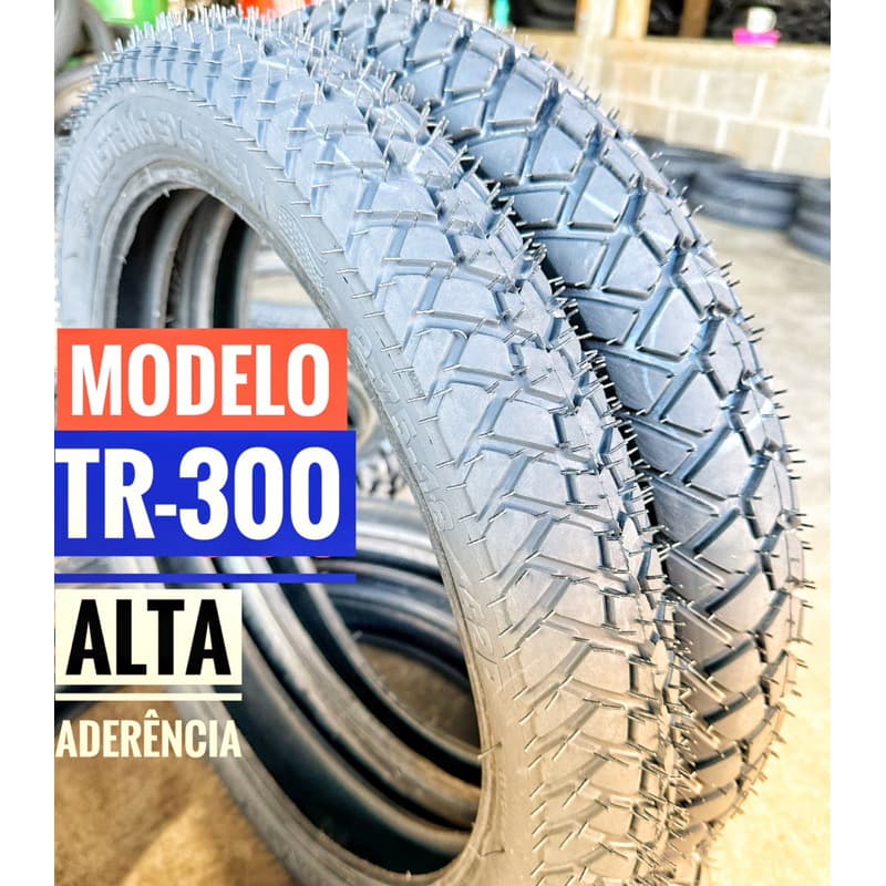 Par Pneus Dianteiro + Traseiro 275-18 90/90-18 Cg 125 Titan 150 Ybr Fazer Factor TR-300 Borrachudo