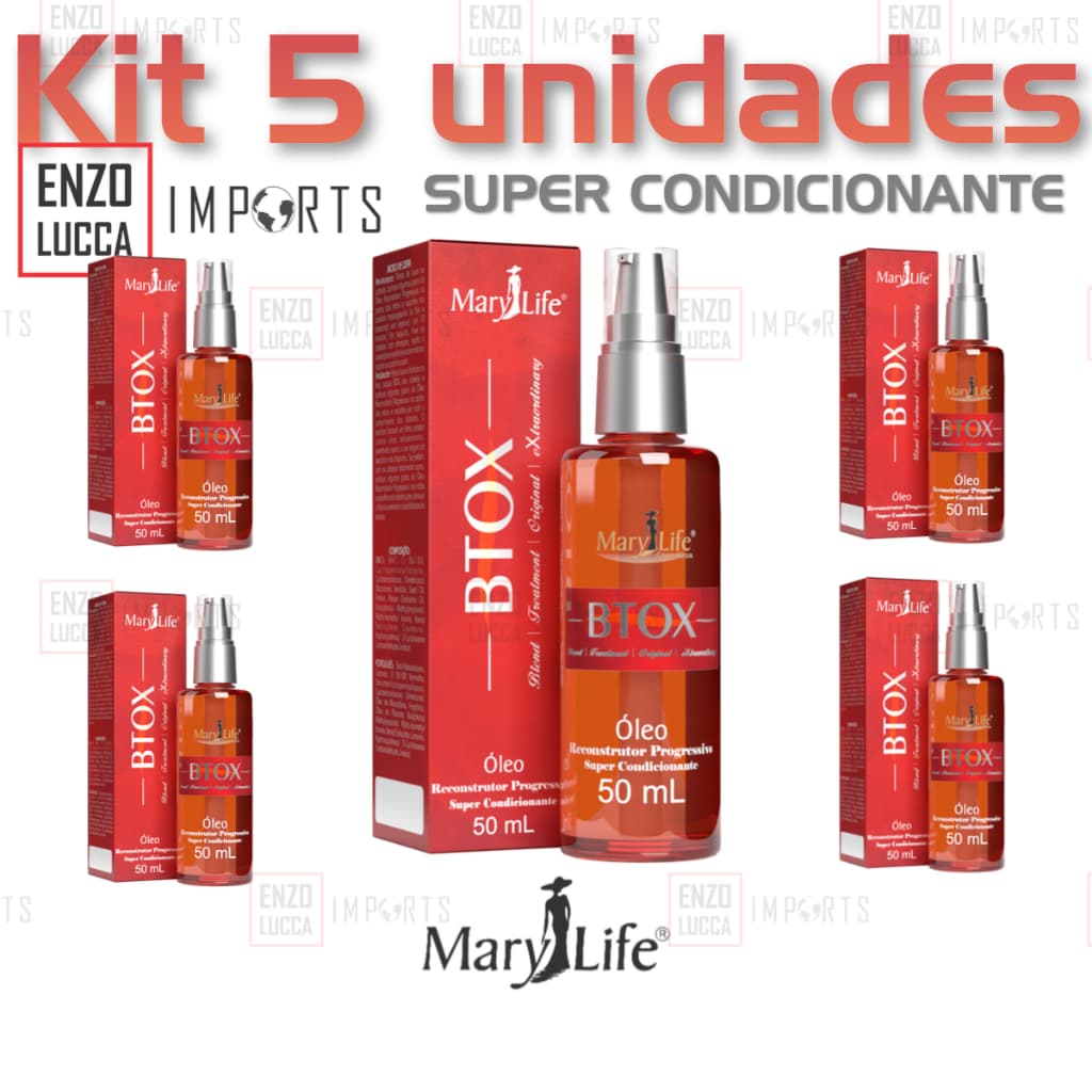 Kit 5 unid Óleo Btox Reconstrutor Mary Life 50ml