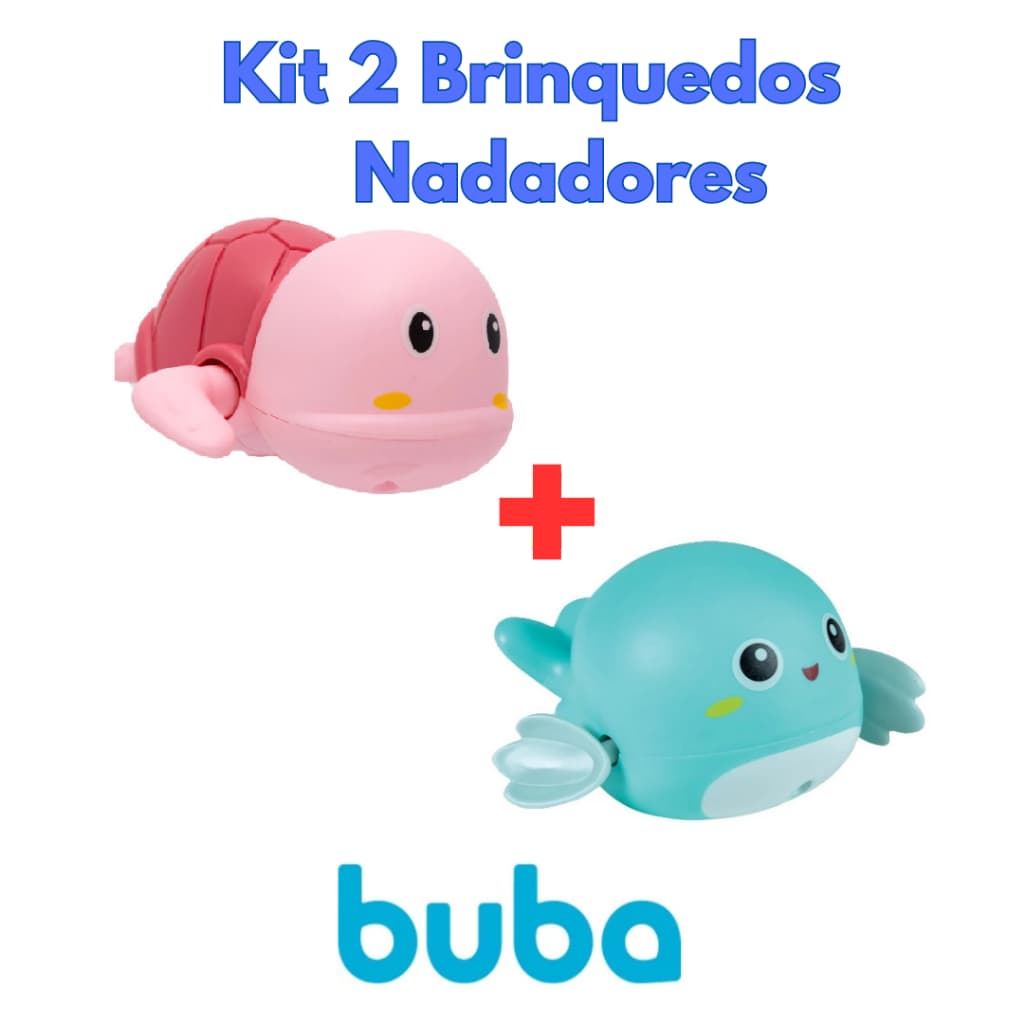 Kit 2 Brinquedos de Água Buba - Tartaruga + Baleia / Divertidos e Interativos
