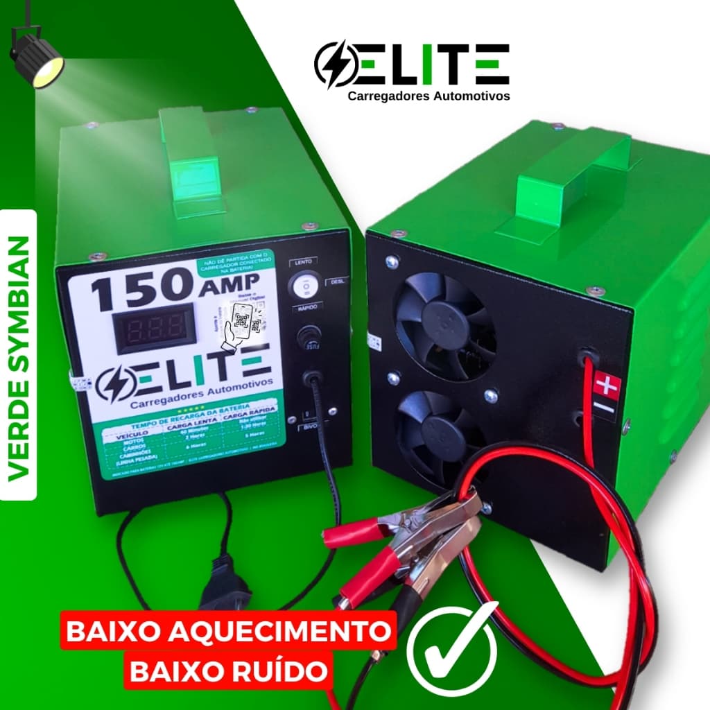 Carregador Automotivo 12V 12Ah ELITE, Bivolt, Carga Lenta e Rápida, Universal com Display Digital