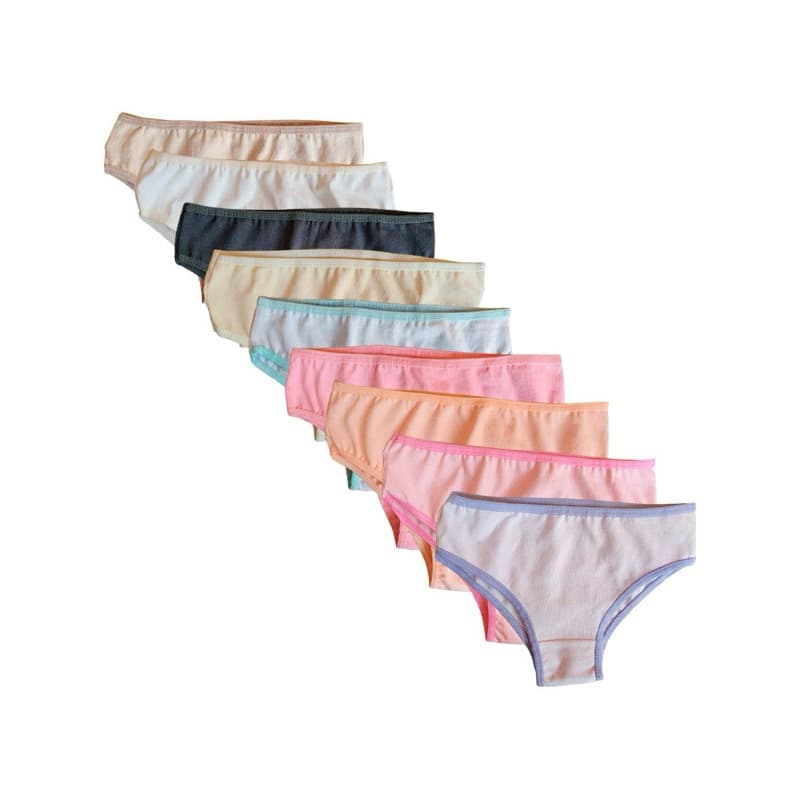 Calcinha Infantil Menina Juvenil Kit 12 pçs -- De 3 a 10 anos - c/ Forro 100% Algodão Novas Estampas