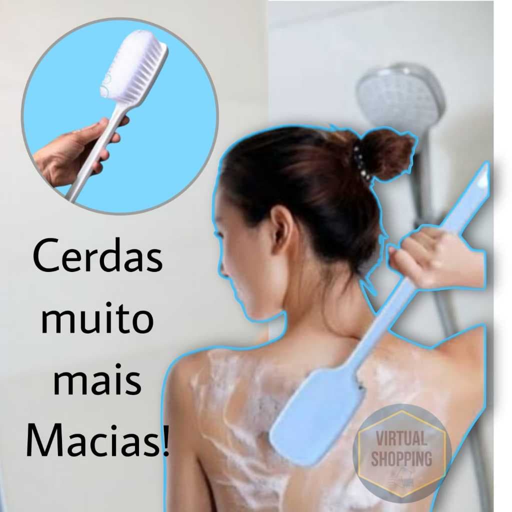 Escova De Banho Para As Costas Cabo Longo e Cedas Bem Macias