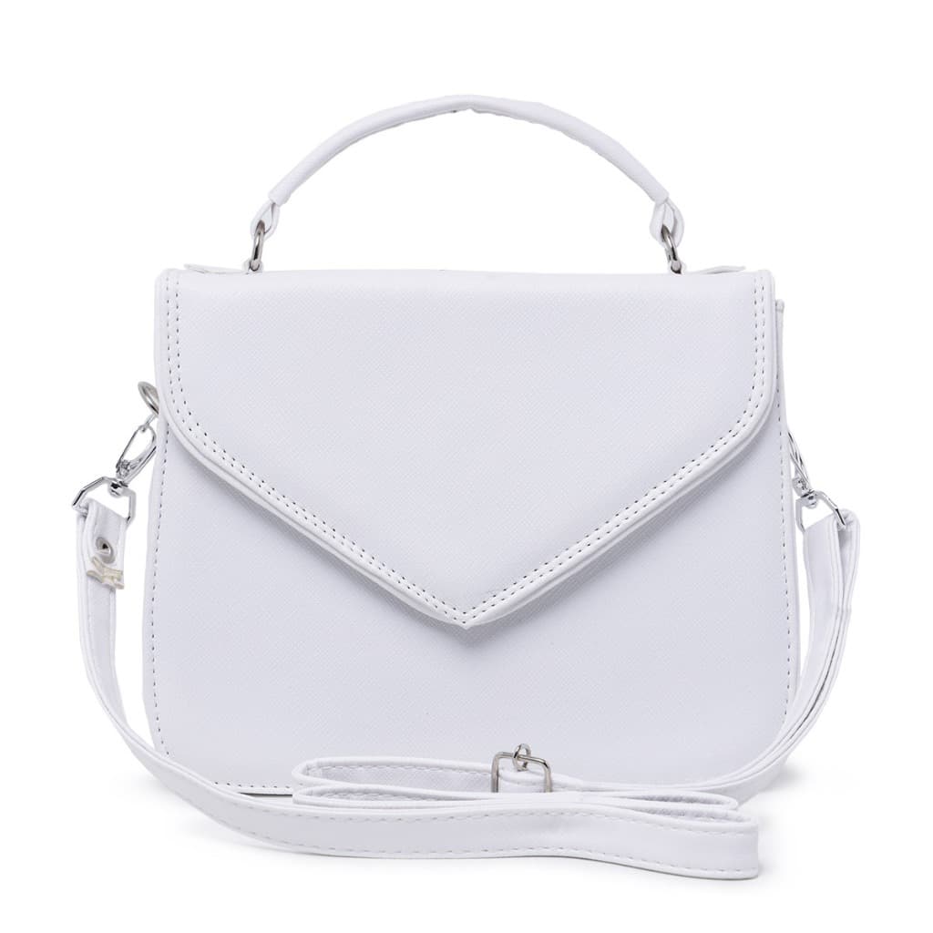 Bolsa Transversal Feminina Casual Pequena Com Alça Mão e Ombro Branca 8190