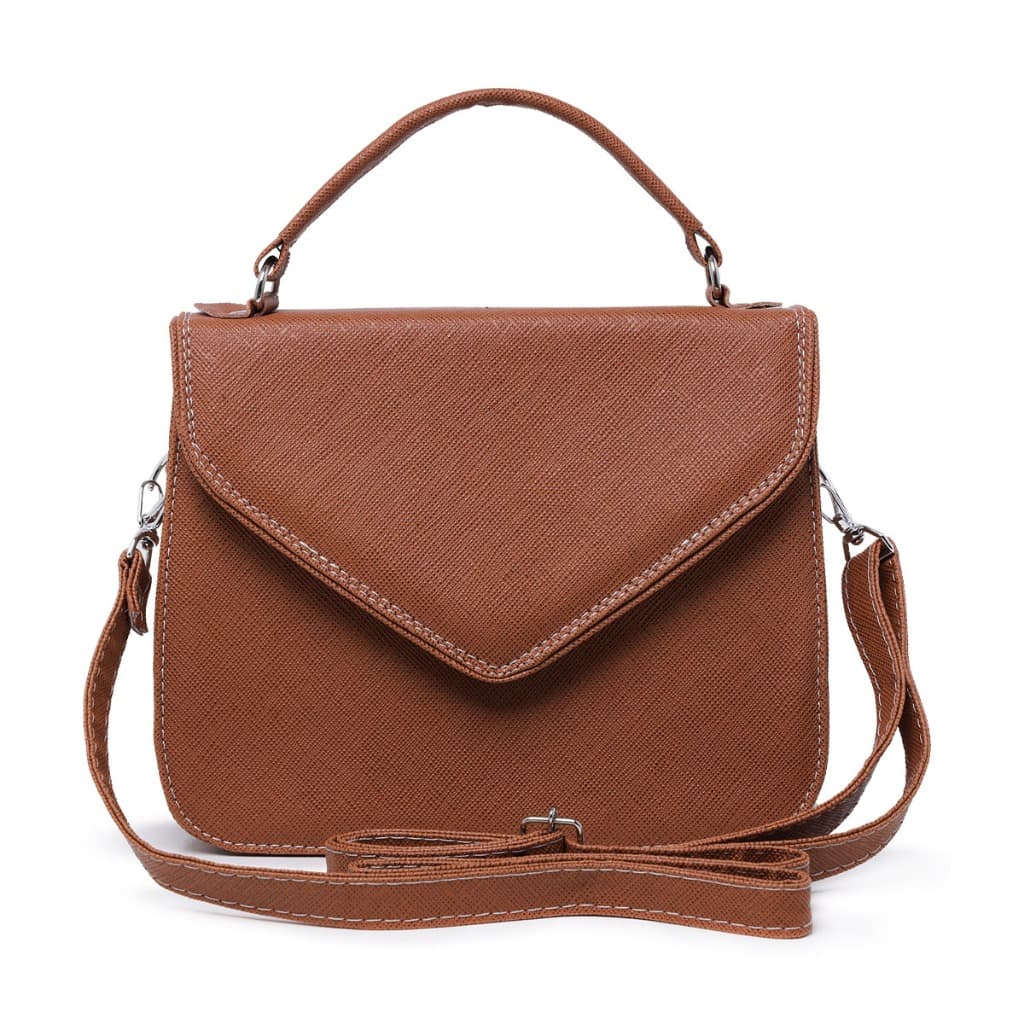 Bolsa Transversal Feminina Casual Pequena Com Alça Mão e Ombro Caramelo 8190