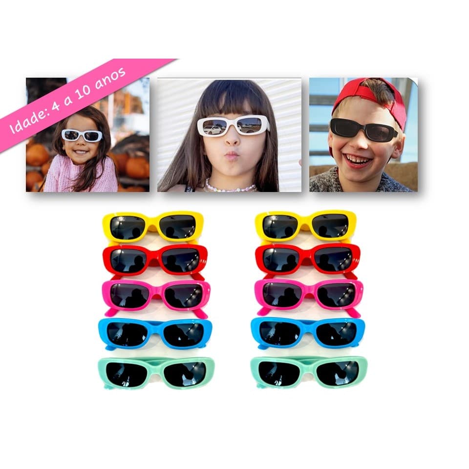 Kit 15 Óculos Retro Infantil Festa Aniversário Criança UV400