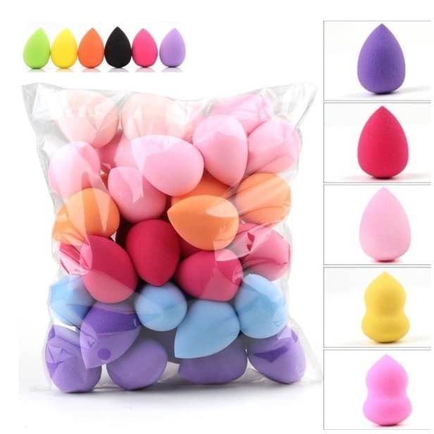 KIT 12/6 Esponja Para Maquiagem de Rosto Facial Base Corretivo de Gota d'água ou Cabaça ou Chanfrada