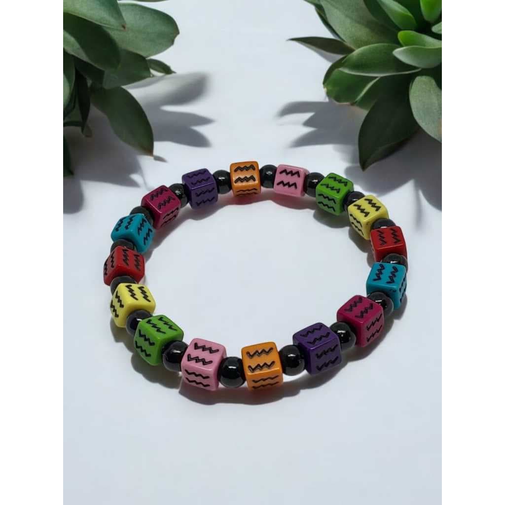 Pulseira Bracelete Miçangas Coloridas Signos Feminino Masculino Unissex