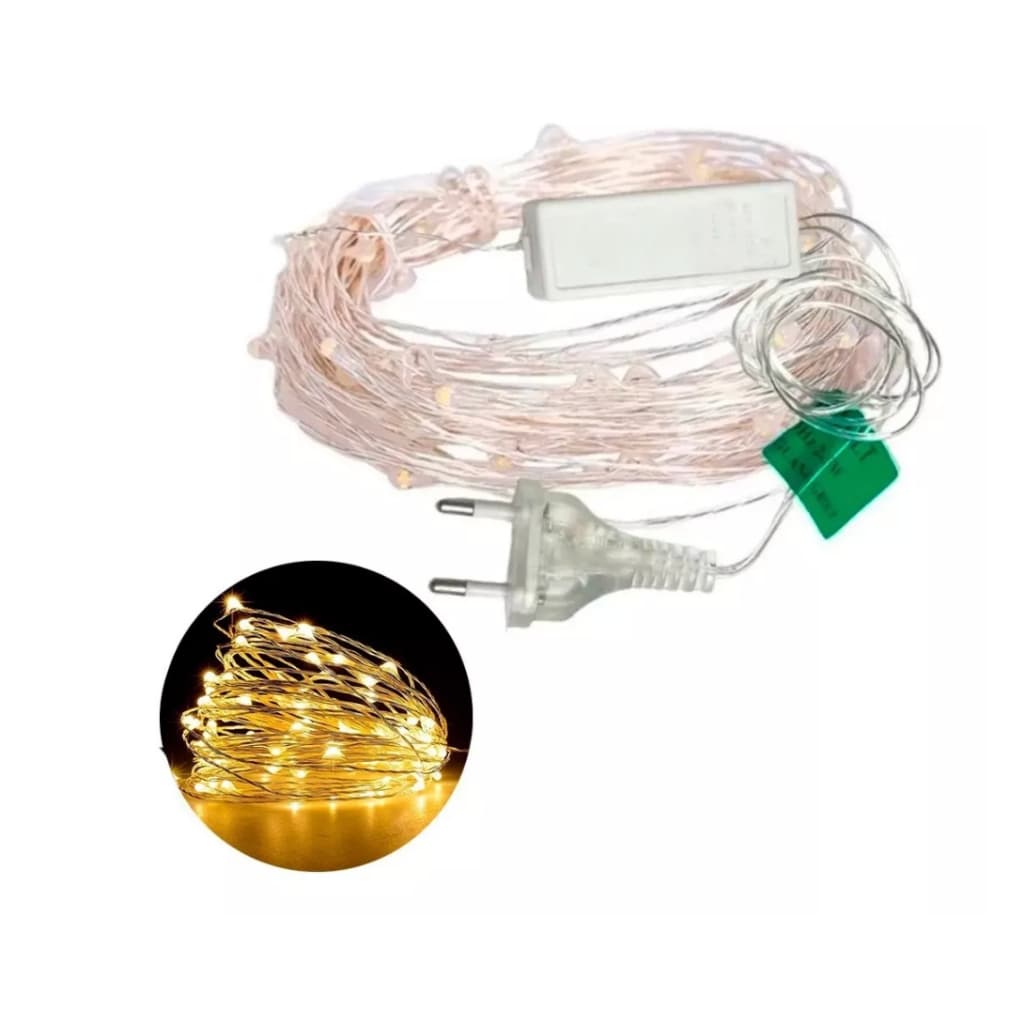Fio De Fada Arame 100 Leds 8 Funções 10 Metros Bivolt