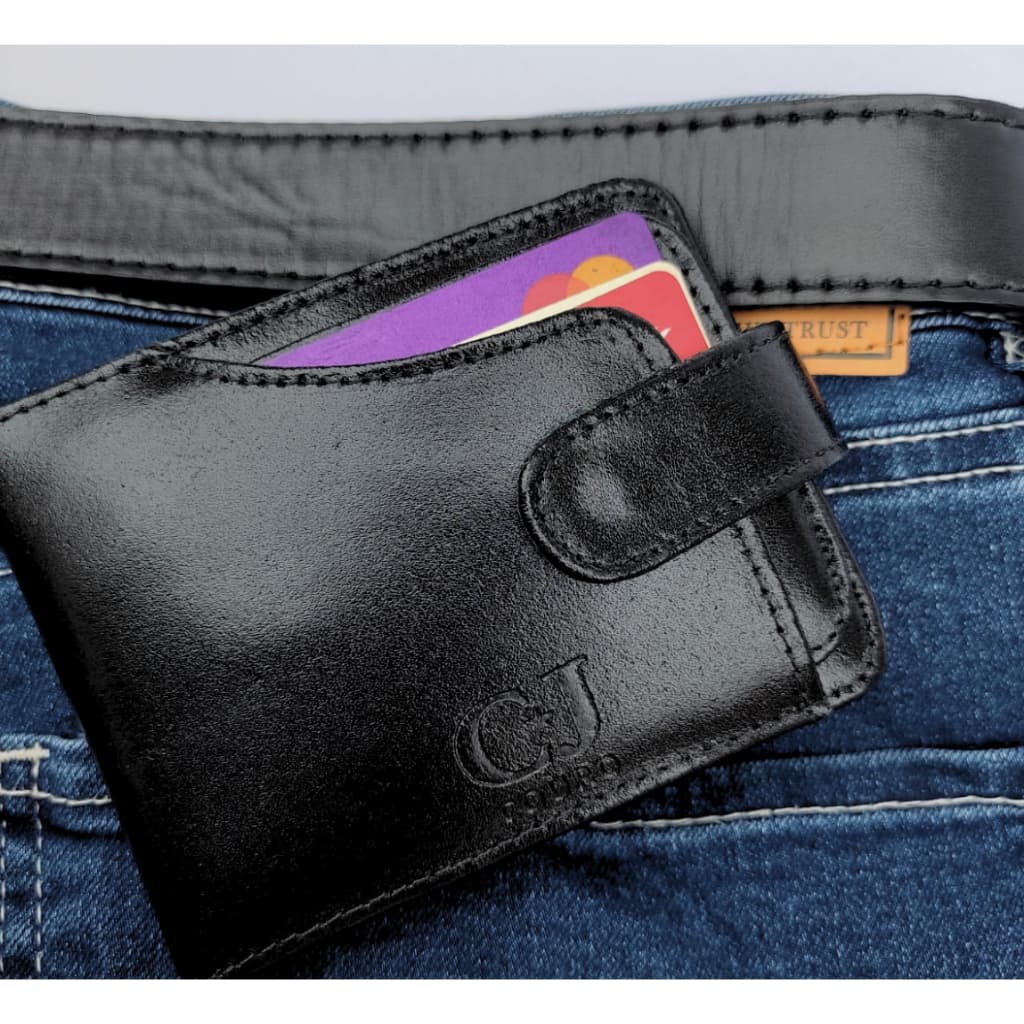 Carteira Masculina Couro Legitimo com Porta Cartão Extra e Porta Moedas