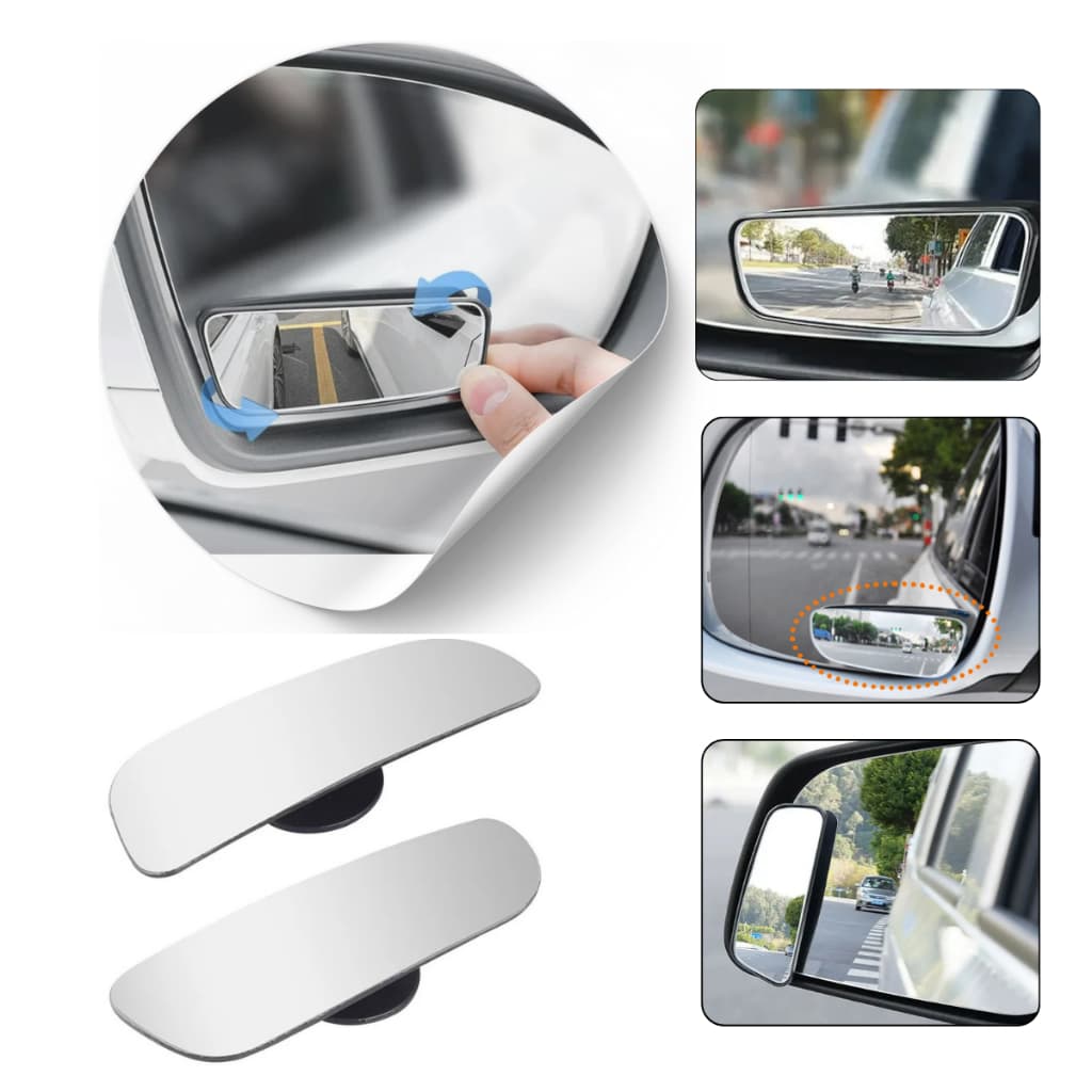 Espelho Retrovisor Carro Universal Auxiliar Externo Moto Universal Olho de Boi Fixo Móvel inversão ponto cego ajustável