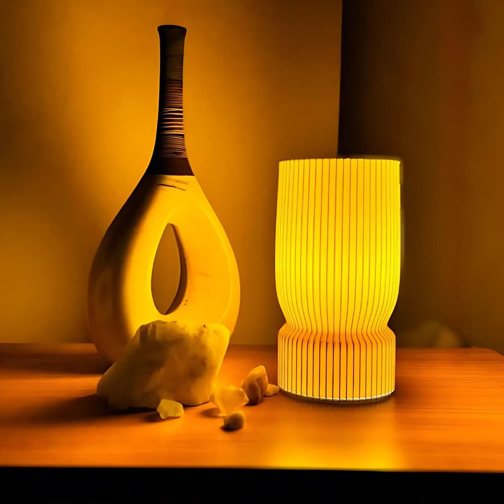 Luminaria Mesa Abajur Led Portátil ONDULADO Decoracao Diversos Presente Quarto Casa Geometrica Minimal Lux