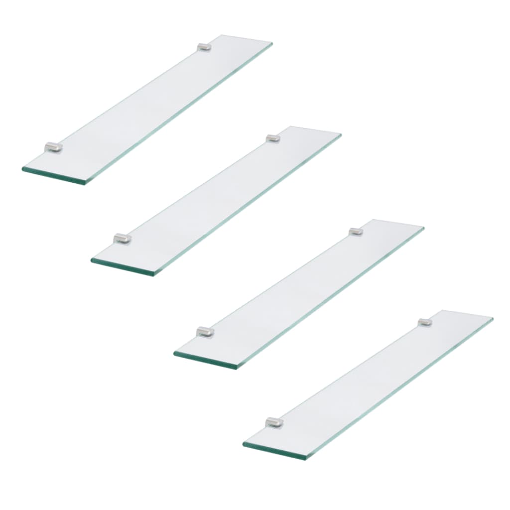 KIT Prateleira de Vidro 60x10cm 6010 com Suporte para banheiro decoração INCOLOR