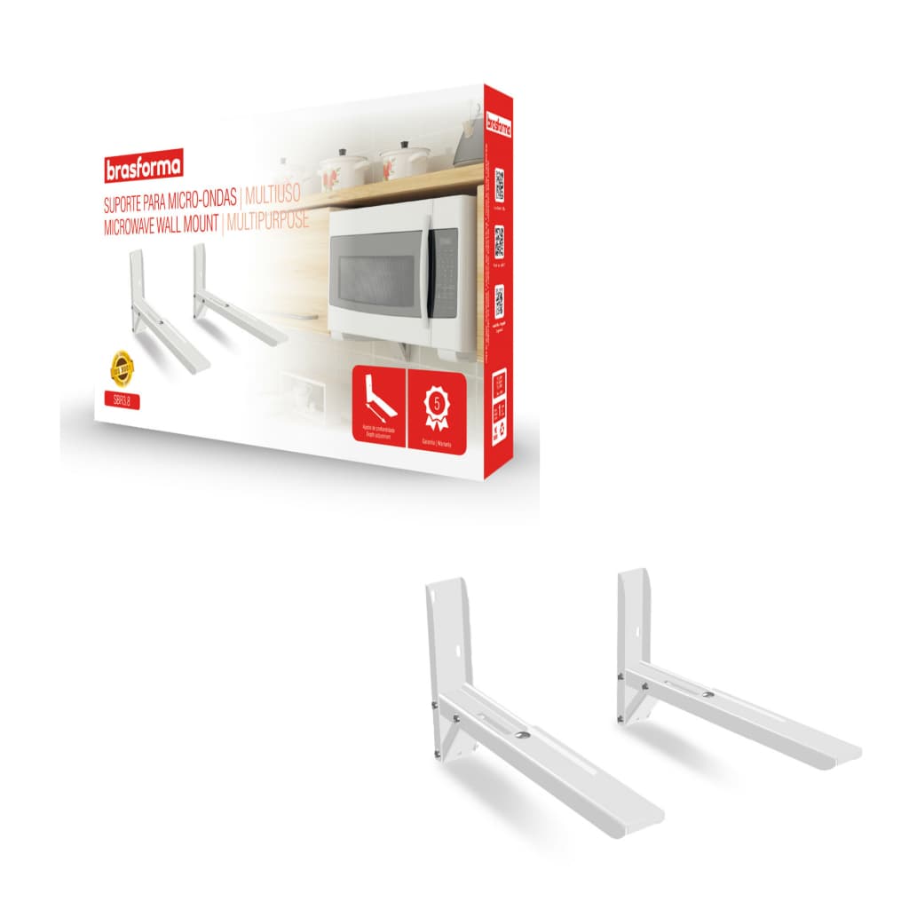 Suporte de Microondas de parede Branco suporte forno elétrico resistente em Aço Suporte Micro ondas