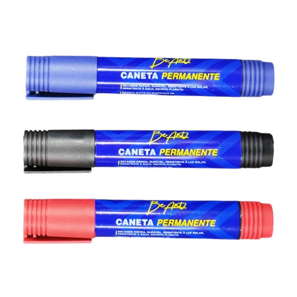 Caneta Pincel Marcador Permanente Atomico Recarregável Escreve em Plástico Metal Madeira Beart
