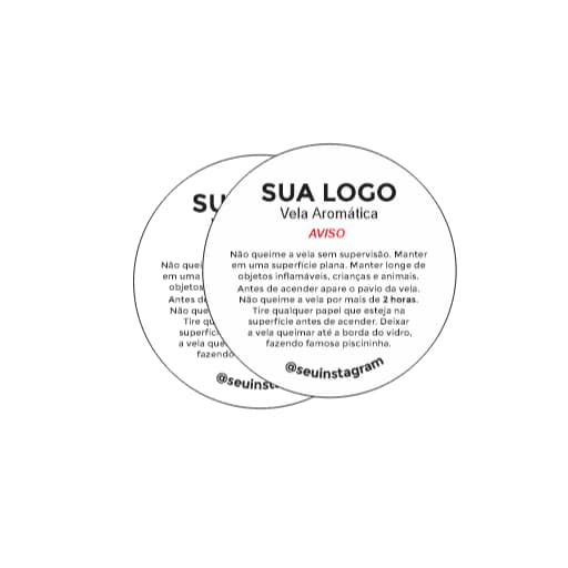 ADESIVOS PARA VELA PERSONALIZADO COM LOGO E INSTAGRAM -  4,5 CM