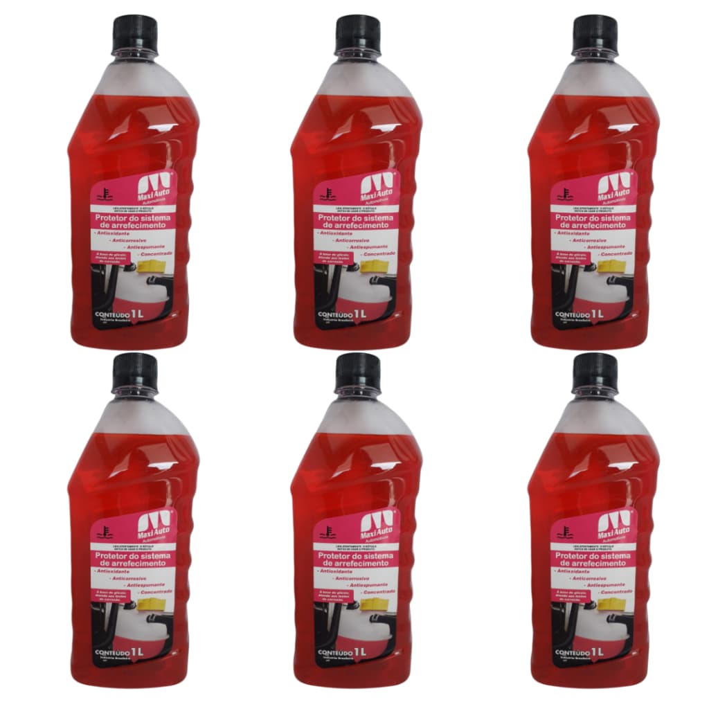 Kit 6 Aditivo de Radiador Orgânico Concentrado Maxi Auto Aditivo Orgânico