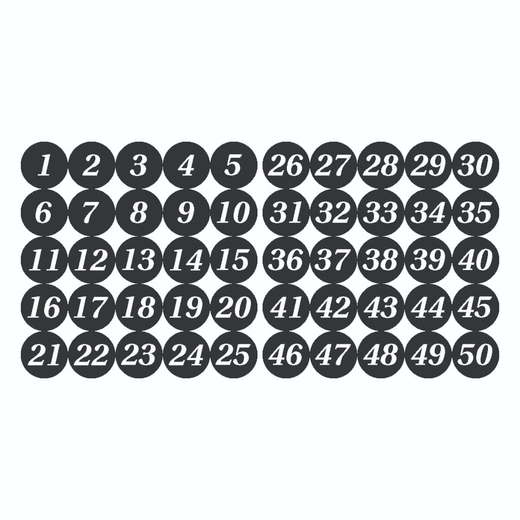 Etiqueta Adesiva Número 1 A 50 Identificar Mesa Porta Outros