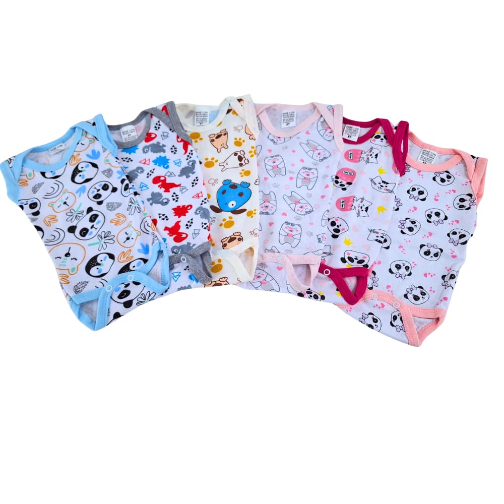 BODY BEBE REGATA ESTAMPADO MENINO MENINA - KIT COM 3