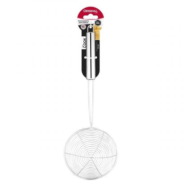 Cook Escumadeira Para Fritura Alimentos Cozinha 34cm Aço Inox – Linha Cook - Original Line