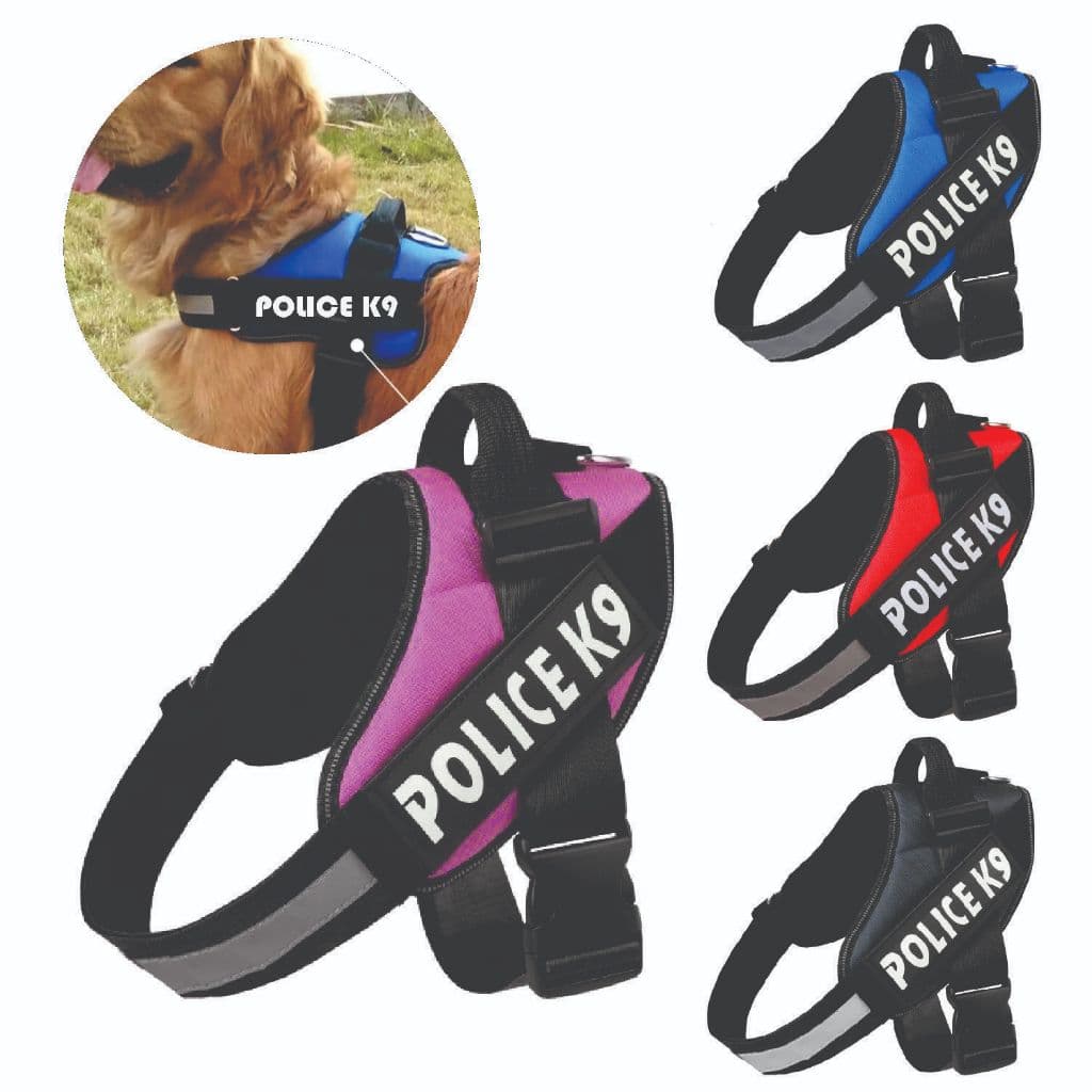 Peitoral Para Cachorro PP, P, M, G, GG, XGG Porte Grande Médio e Pequeno Colete Refletivo K9 Police