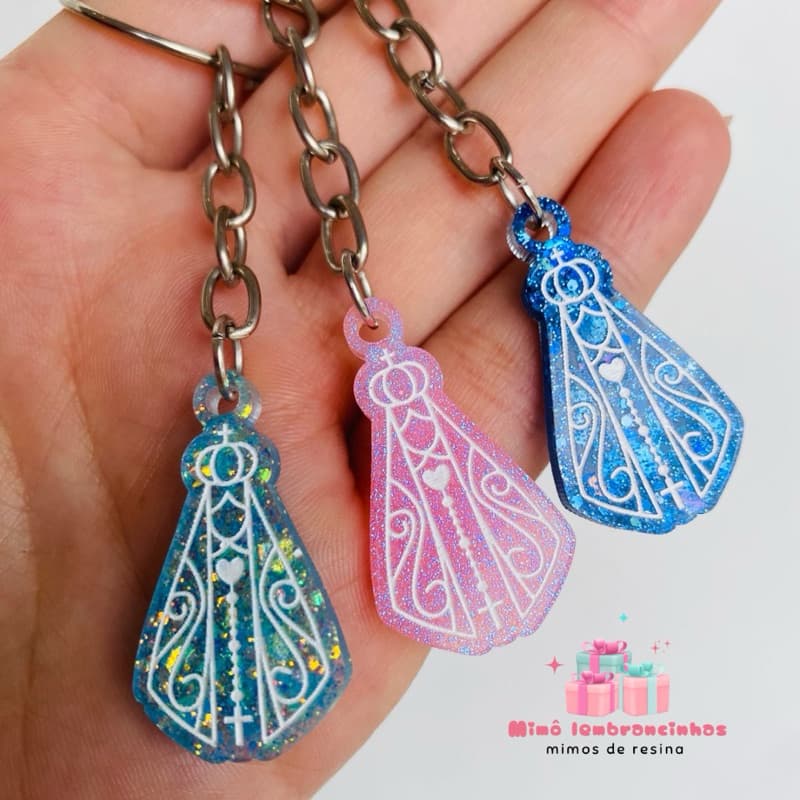 Chaveiro Santinha | Nossa senhora de resina mimo, lembrancinhas | Kit 10 a 30 unidades