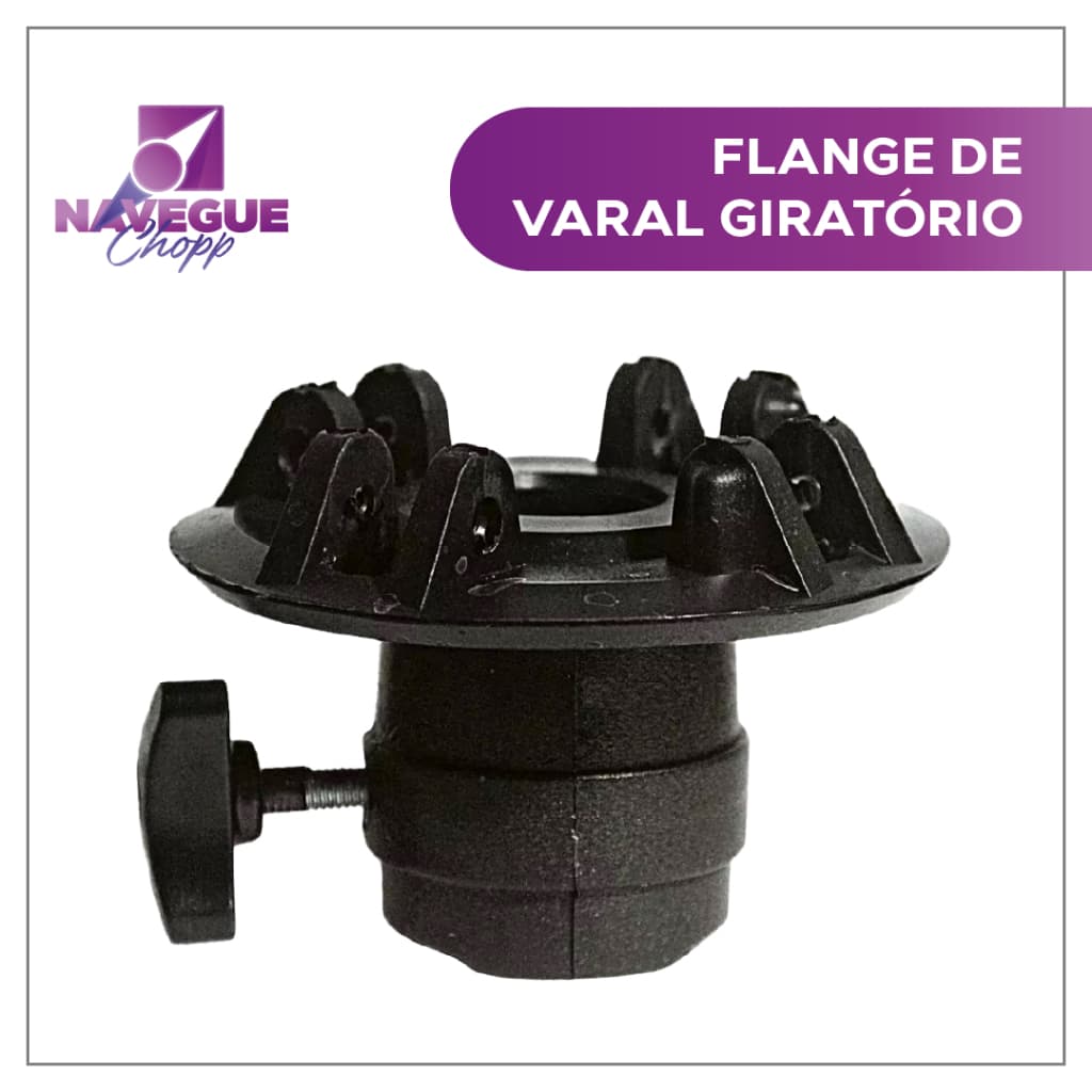 Suporte Giratório para Varal de Chão com 9 Cordas - Bojo Reforçado e Flange