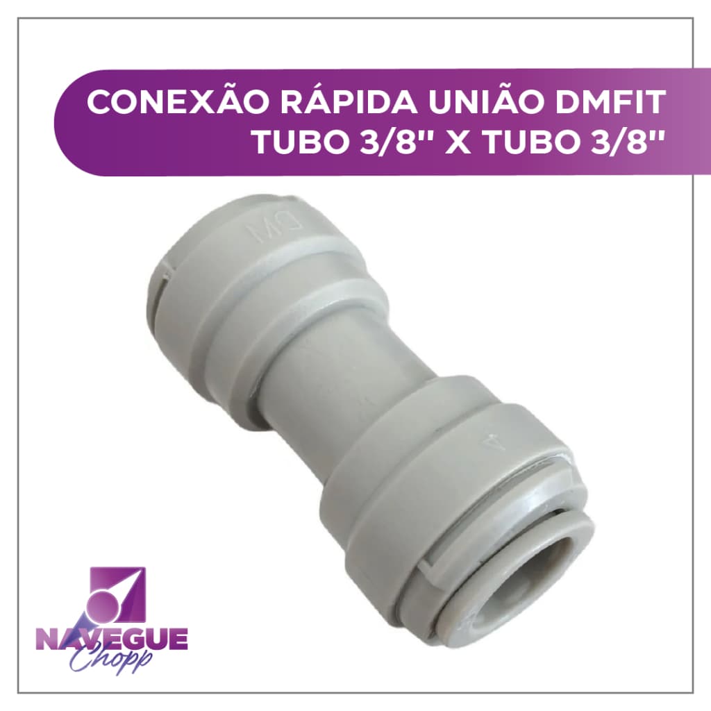 Conector de Engate Rápido DMFIT 3/8 x 3/8 para Chopeira com Torneira Italiana - União Específica