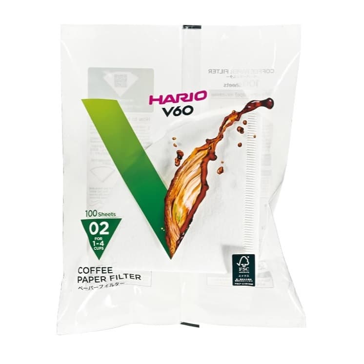 FILTRO BRANCO PARA HARIO V60 tamanho 02 - 100 unidades