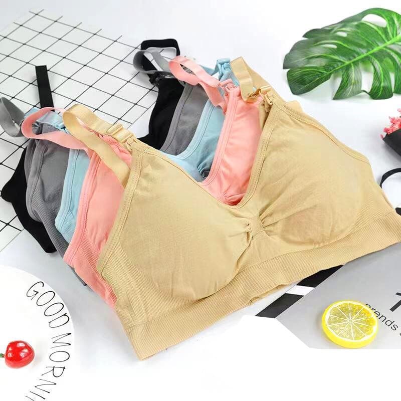 Kit com 2 ou 3 Sutia Amamentação Gestante Soutien Sem Aro Top Anti-Galactorréia Sutien Grávida Bojo Removivel Pós Parto