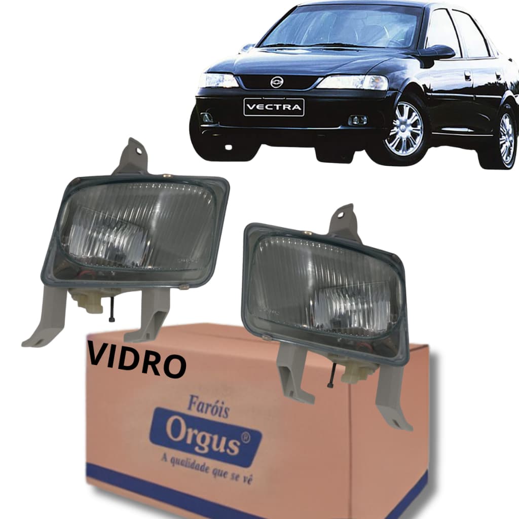 Par Farol Auxiliar Vectra 1996 1997 1998 1999 - Lente de Vidro - Orgus