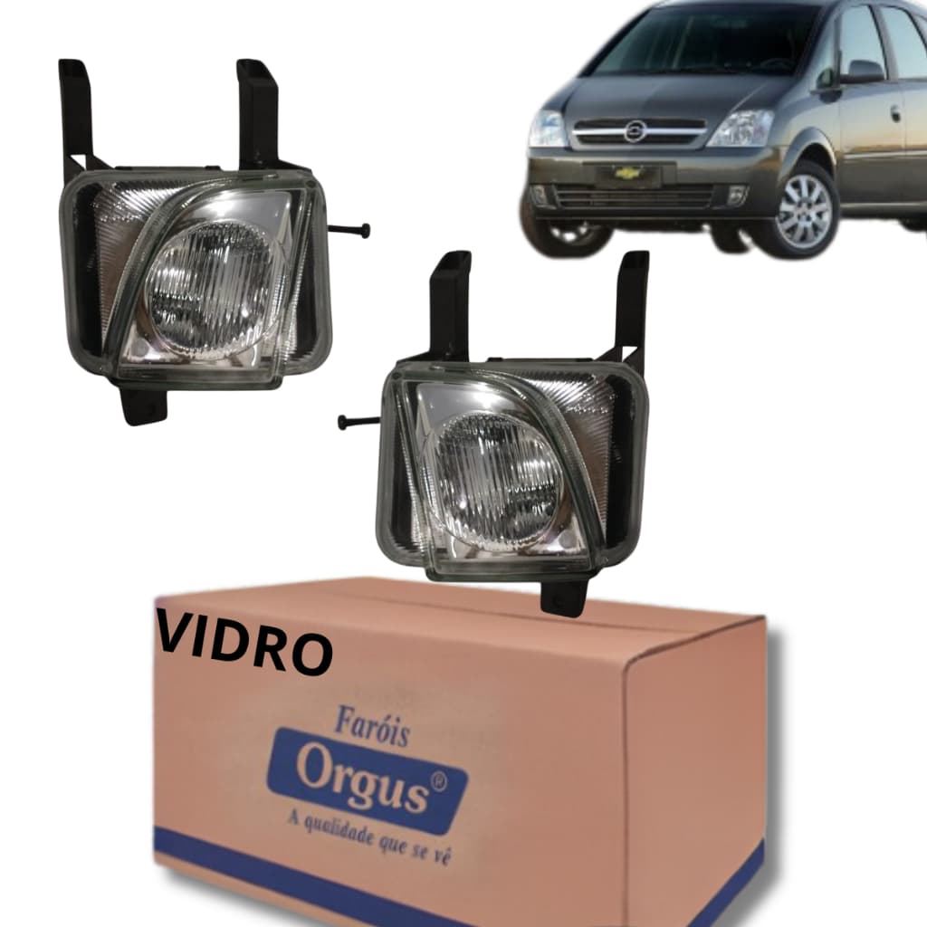 Par Farol Milha Meriva 03 A 12 Corsa Até 09 - Lente de Vidro - Orgus
