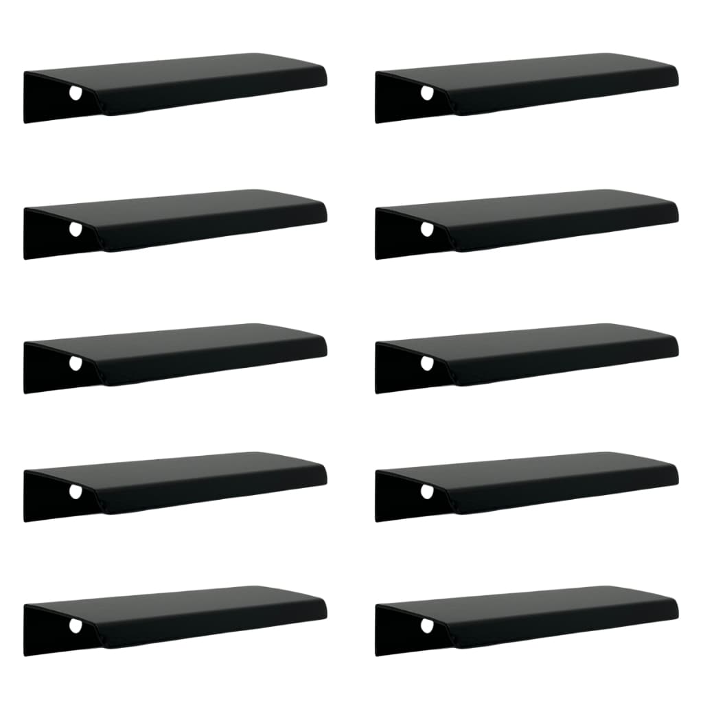 Kit 10 Puxadores de Móveis 10cm em Alumínio Preto Alukasa - Para Armários e Gavetas