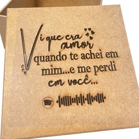 Caixa presente Vi que era amor dia dos namorados natal casamento anuncio de gravidez festa na caixa