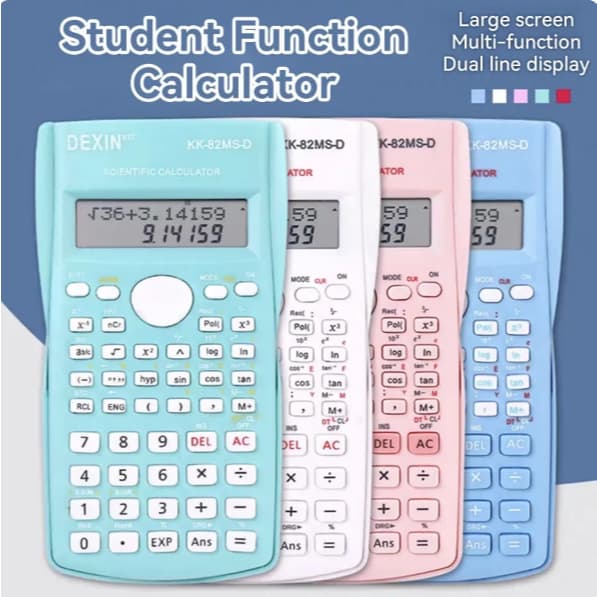 Calculadora Científica 12 Dígitos 2 Linhas 240 Funções Portátil Com Capa Protetora Escritório Escola  EC82MS