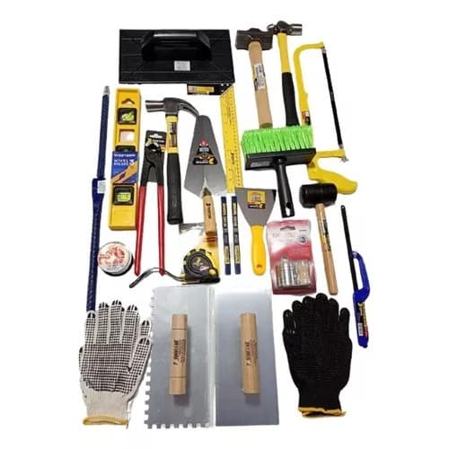 Kit Ferramentas De Pedreiro Manuais 24 Itens Para Trabalhar