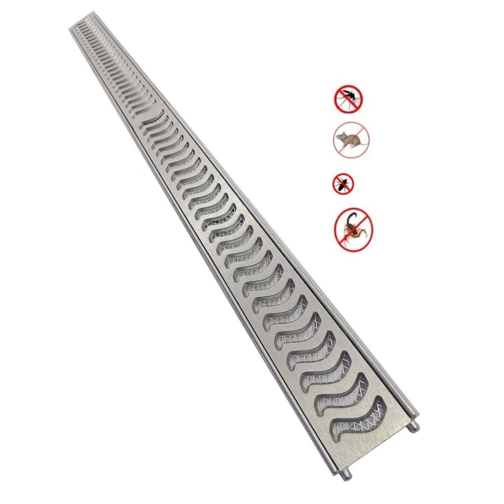 Ralo Linear Elite 8x500cm Alumínio com aro e Tela anti Insetos (10 peças 8x50cm)