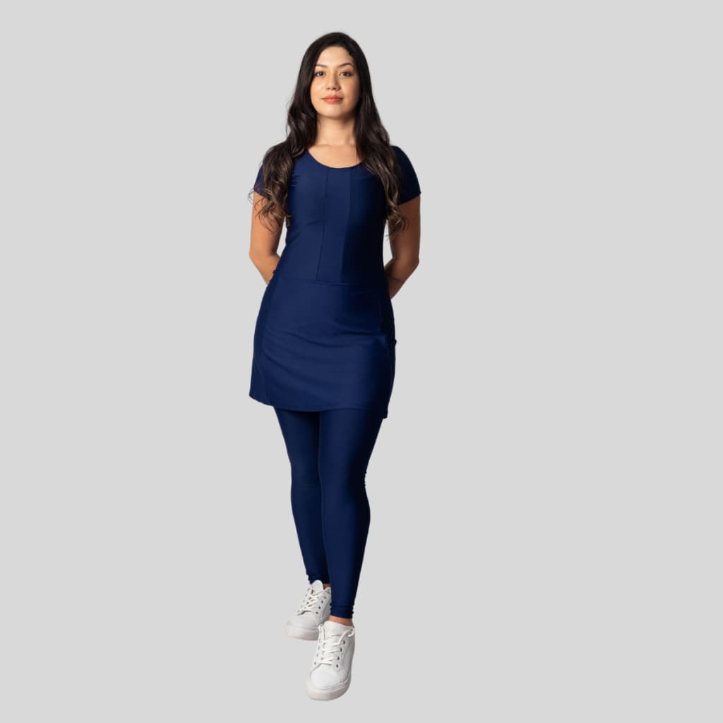 Macacão Feminino Fitness Moda Evangelica Com Bolso Cristã Treinos Modesto