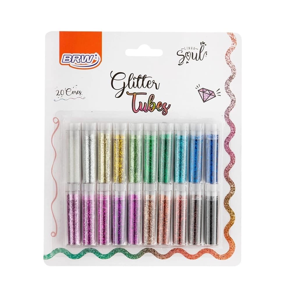 Kit Glitter Tubes - Coleção 20 Cores Vibrantes