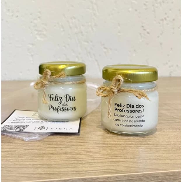 Kit 10 Mini Velas Aromáticas Dia do Professor - Aroma Vanilla