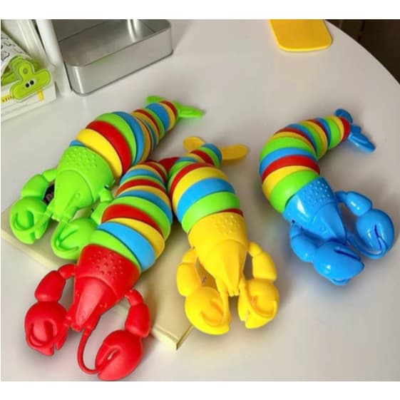 Lagosta 3D Brinquedo Sensorial Fidget Toy Articulada Colorida Com Led Infantil cores sortidas OK014