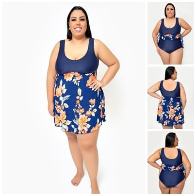 Maio De Saia Vestido Plus Size 2 Em 1 - Tamanhos 56 58 60 62 64