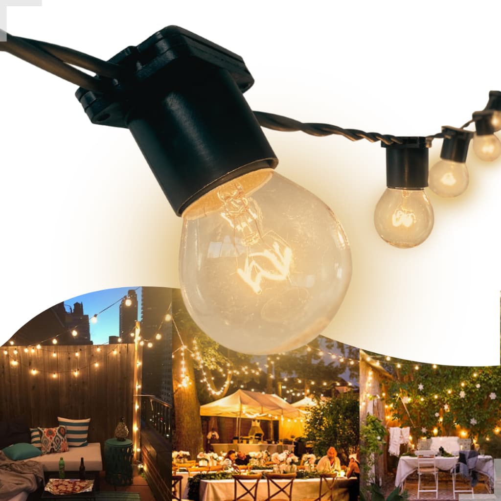 Varal de Luzes Area Externa 10 Metros Lâmpadas Amarelas Inclusas Cordão Junina Decoração