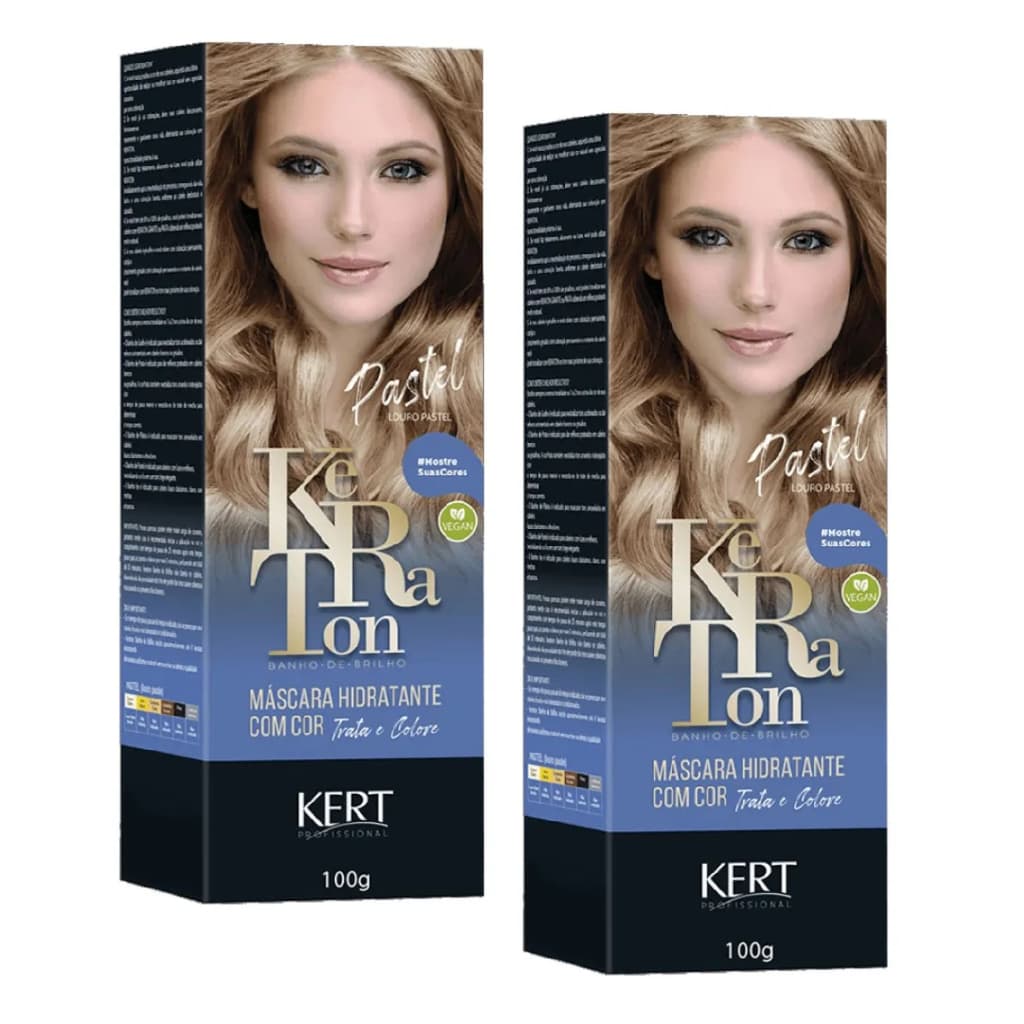 Kit 2 Tonalizante Keraton Banho de Brilho Pastel Louro Pastel Kert - 100g