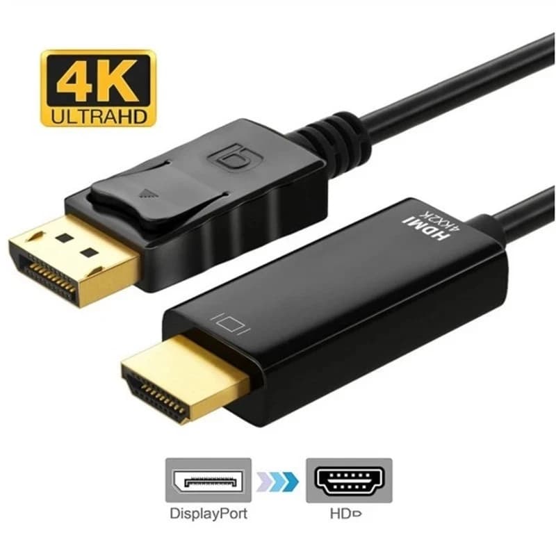2 em 1 Cabo Adaptador Conversor Displayport Macho Para HDTV Femêa + Cabo HDMI 1 Metros Envio 24h