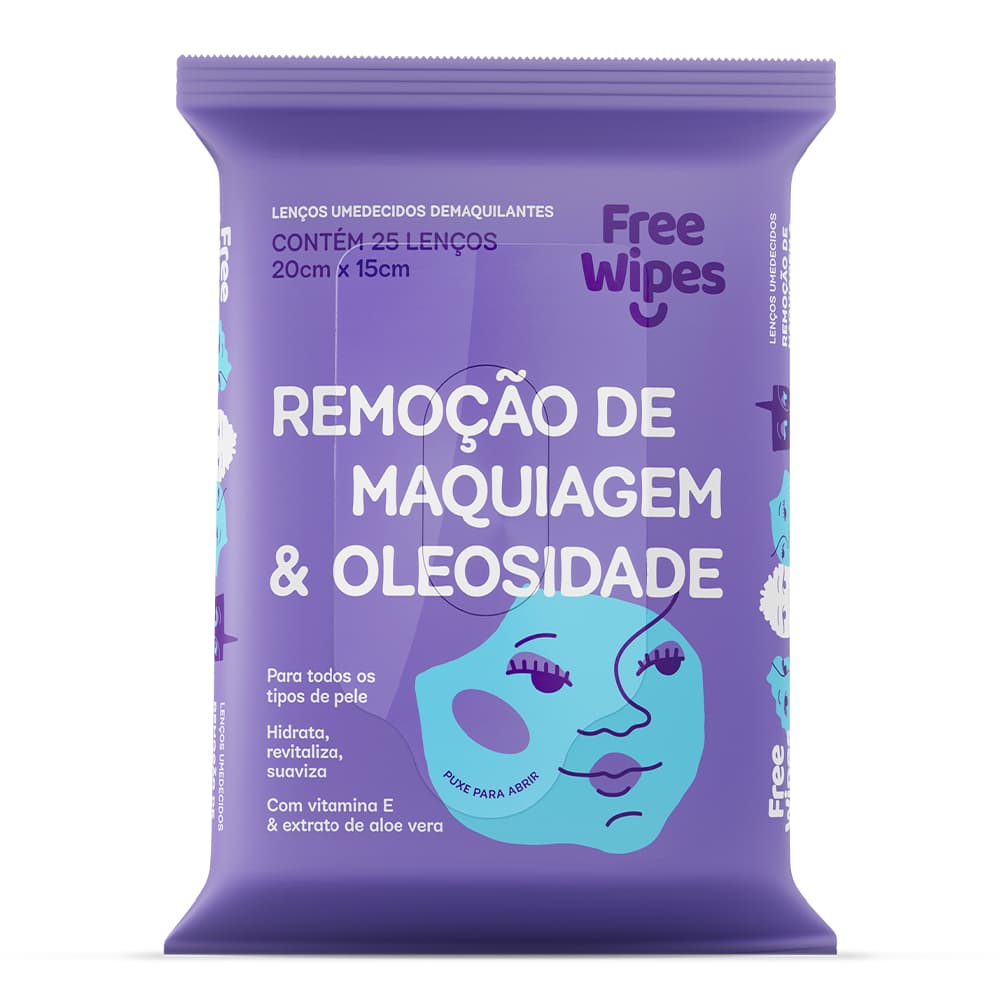 Lenço Umedecido Demaquilante Free Wipes – Limpeza e Revitalização Facial