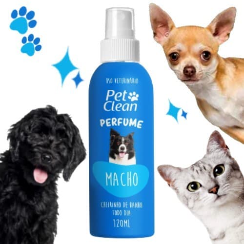 Perfume Cachorro Gato Pet Clean Banho E Tosa Macho 120 Ml