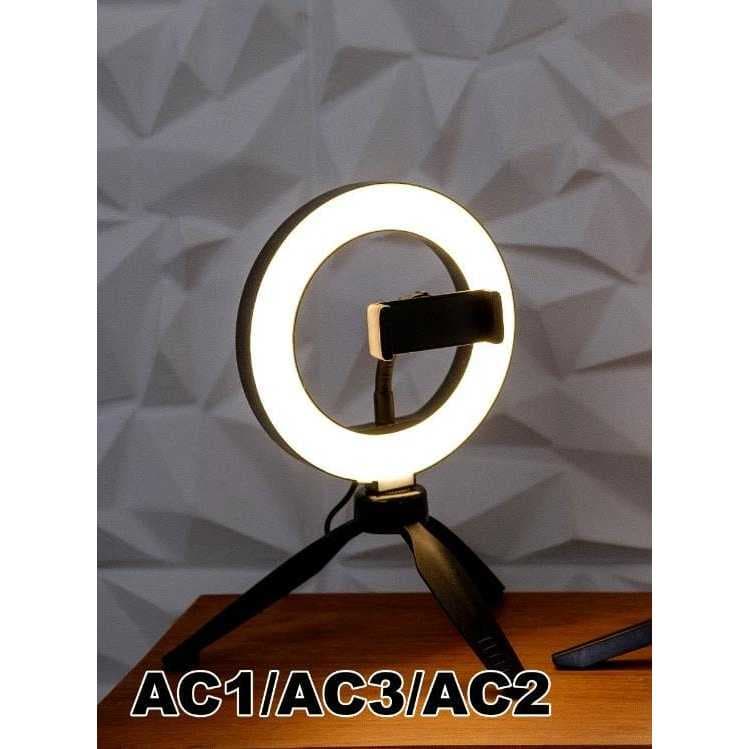 Ring Light Anel De Luz 16cm Tripé Suporte Mesa Ajustável Celular Iluminação Foto Vídeo 6 Polegadas